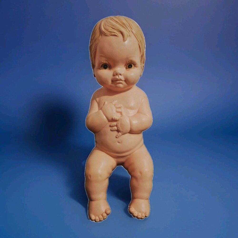 Louis Marx ✨ SQUEEKY BABY Doll 1965 SQUEEKS 14" SHELF SITTER Cute or Creepy?